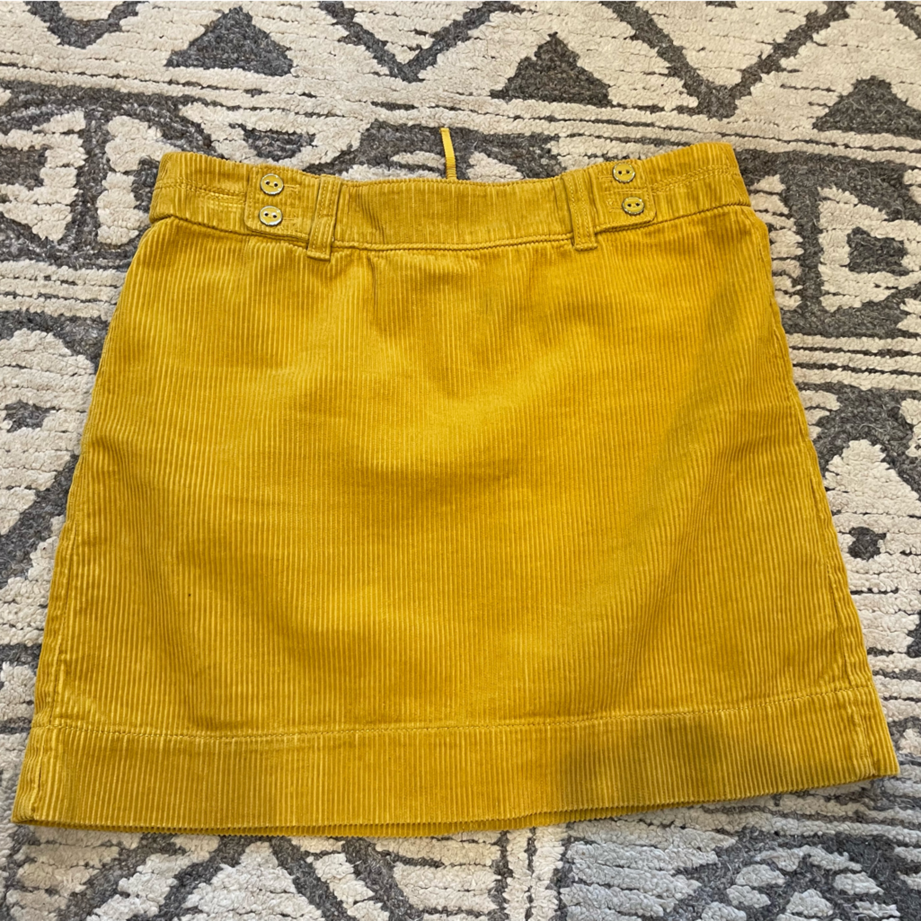 Loft Corduroy Skirt. Mustard Yellow
